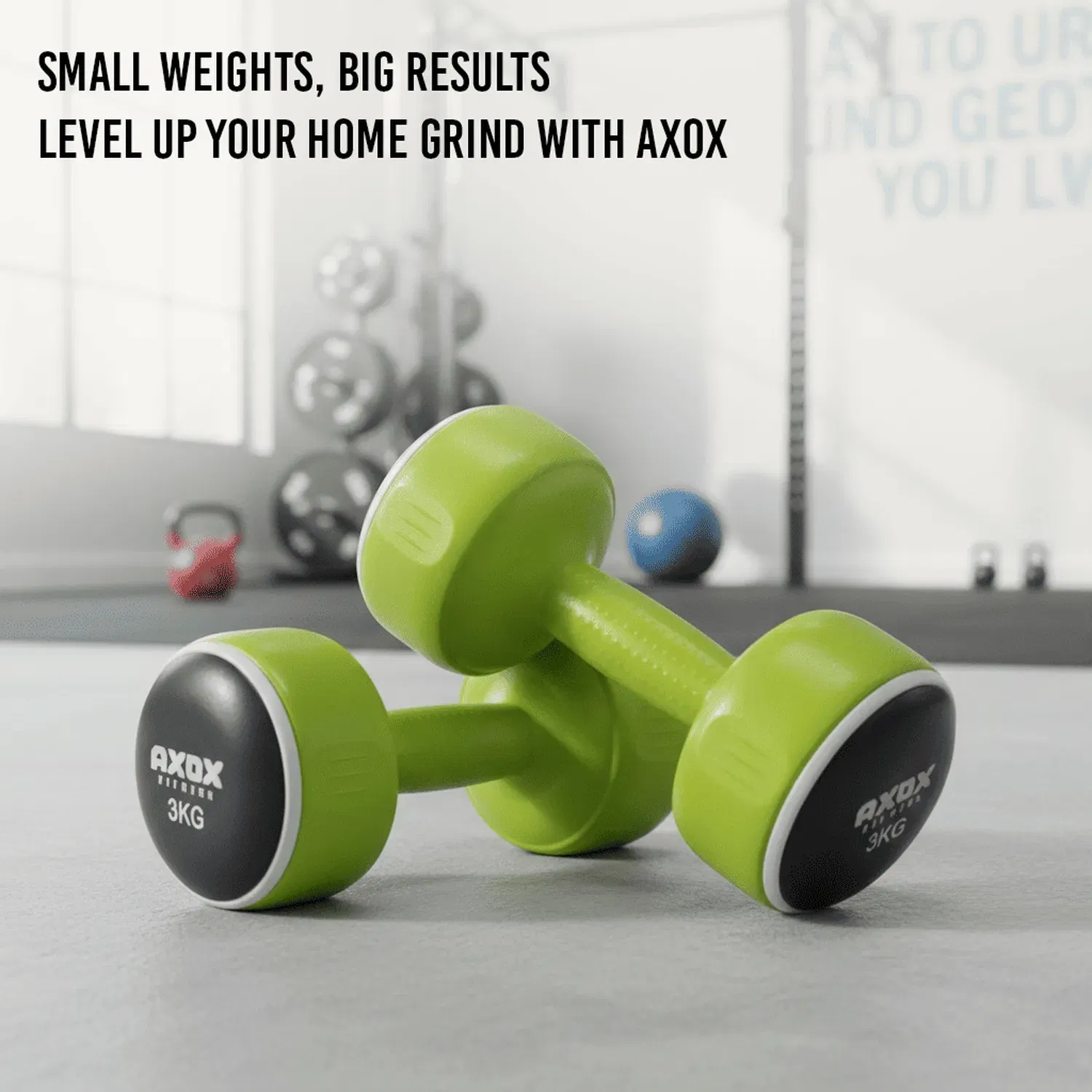 Axox Color-Coded Smart Dumbbells (Pair) - 3 Kg