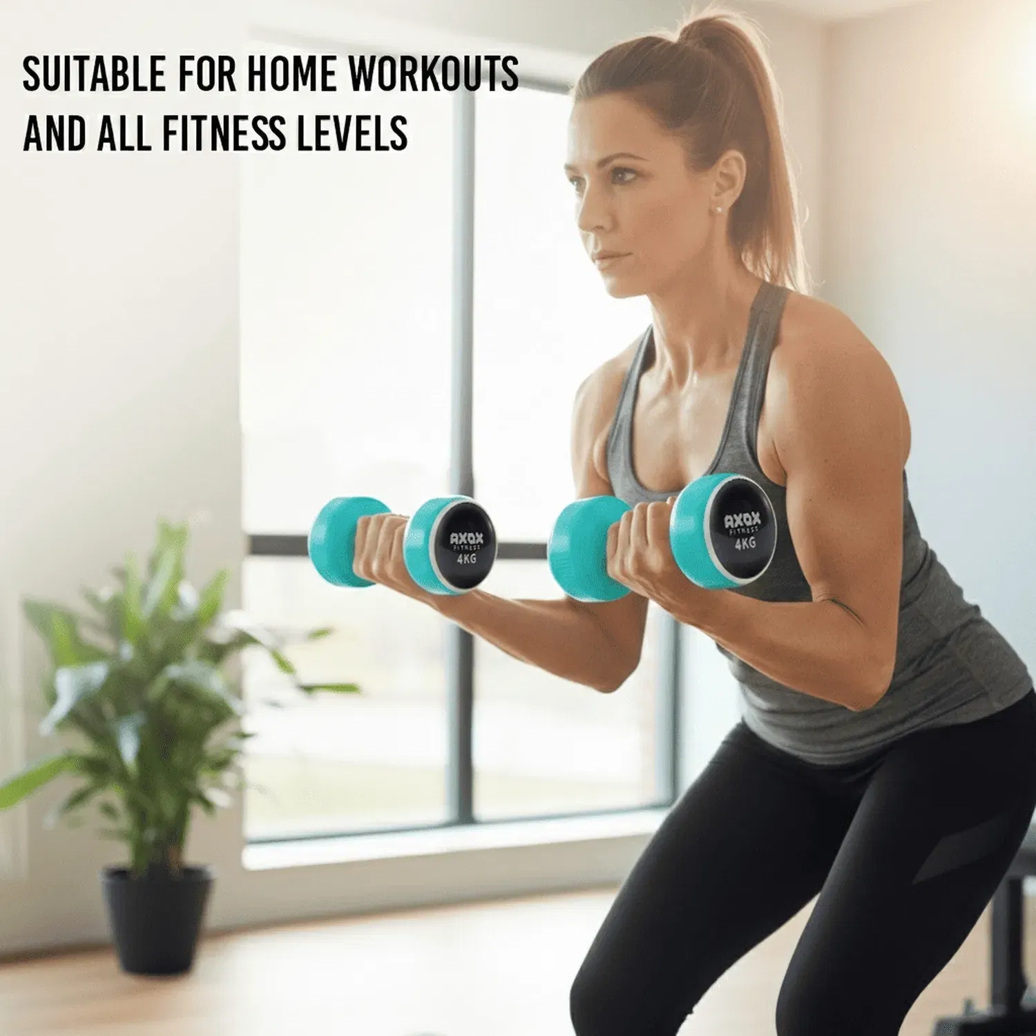 Axox Color-Coded Smart Dumbbells (Pair) - 4 Kg