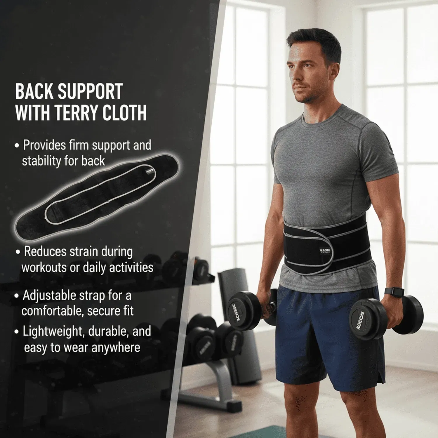 Axox Back Support with Terry Cloth