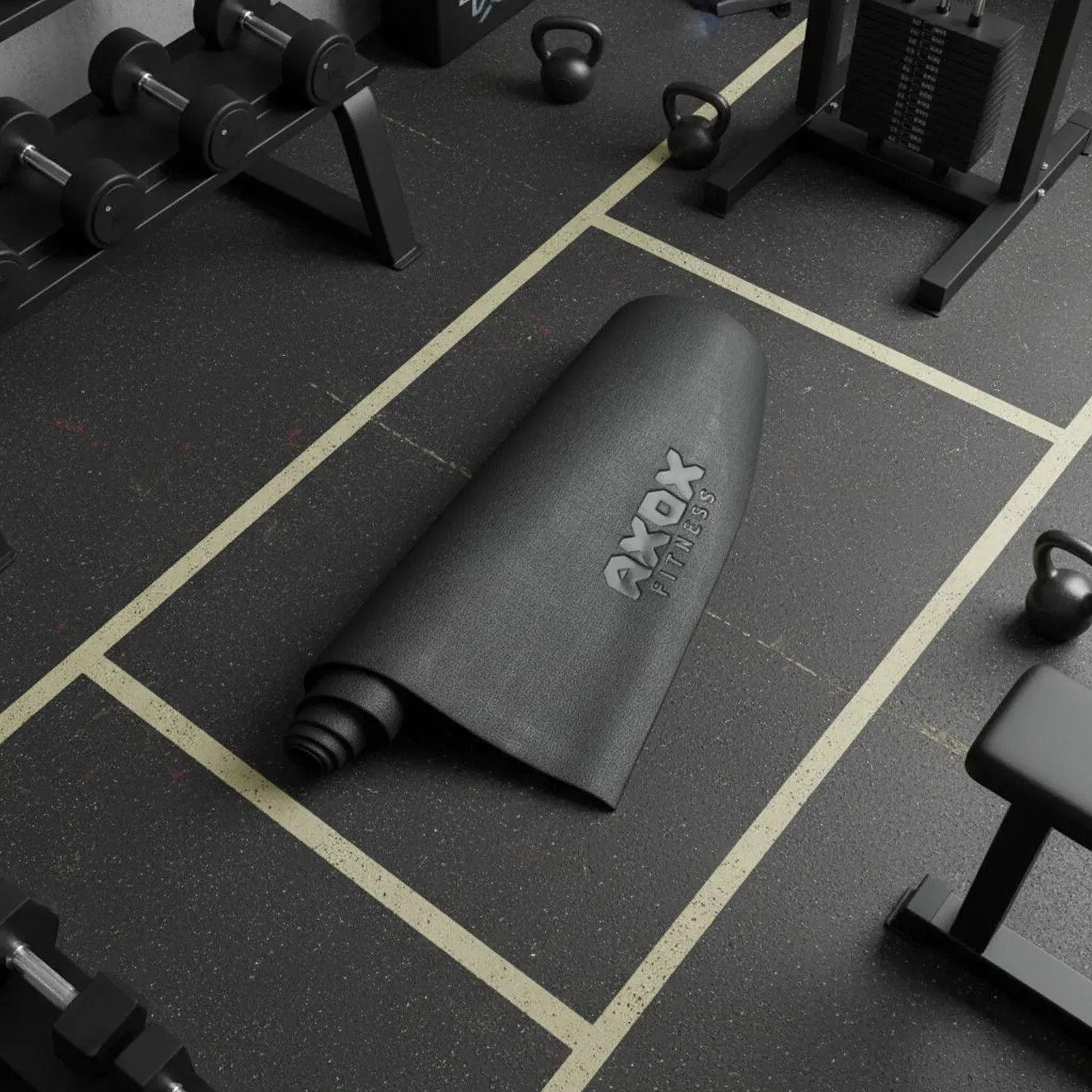 اكسوكس سجادة مانعة للانزلاق لحماية أرضيات معدات اللياقة البدنية | صغيرة - Small