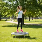 Axox 38-Inch Aerobic Fitness Bouncer Trampoline – Silver Grey