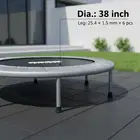 Axox 38-Inch Aerobic Fitness Bouncer Trampoline – Silver Grey