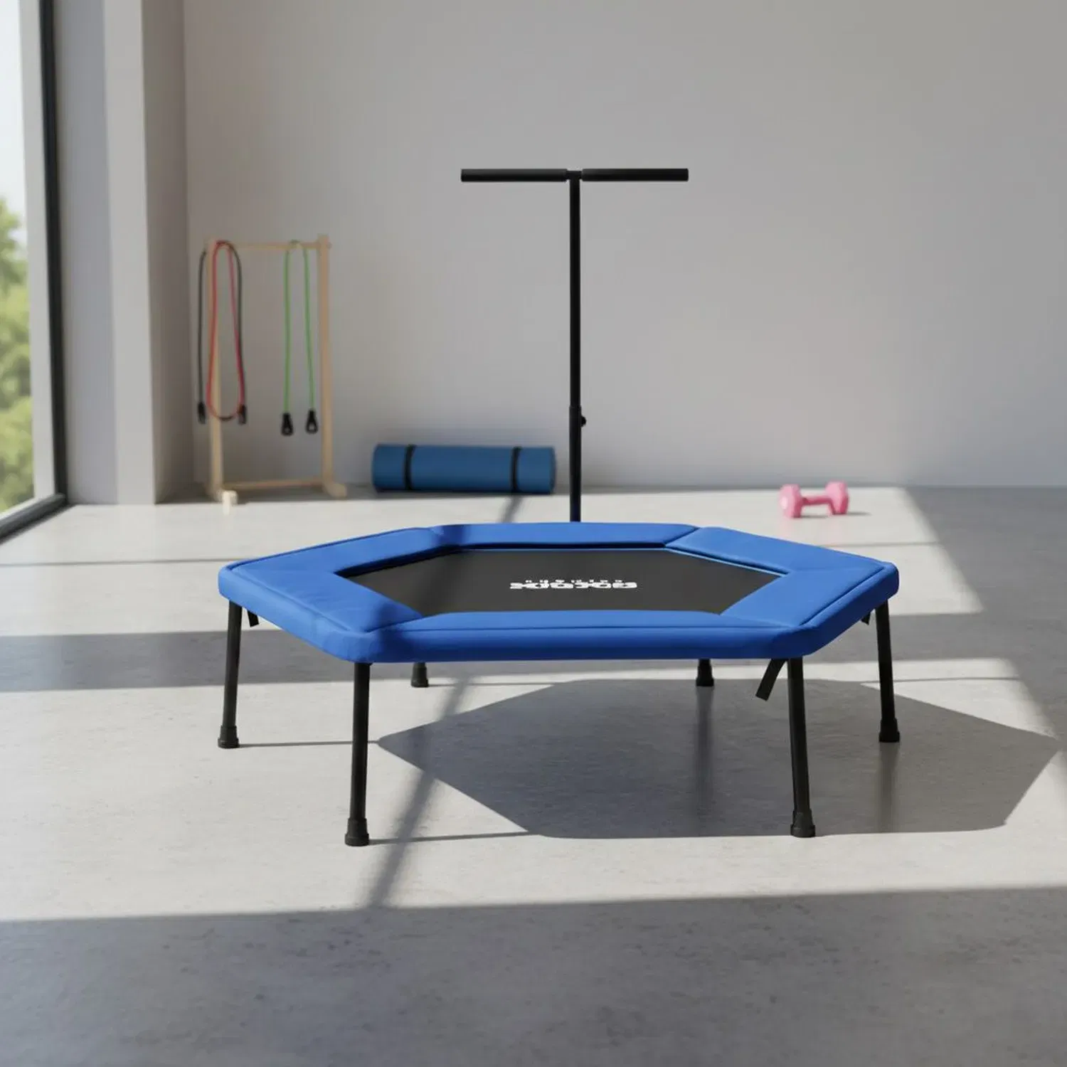 Axox 50-Inch Hexagonal Fitness Trampoline with Safety Handle