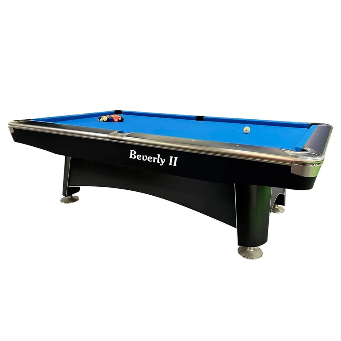 Beverly Beverly II 8ft Marble Top Pool Table With Ball Return System  - Black