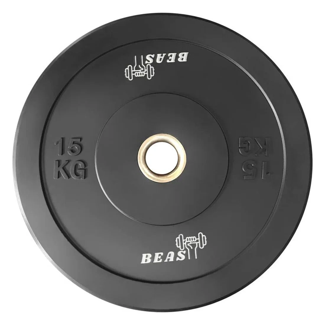 Beast Fitness Black Bumper Plate - 15 Kg - Single