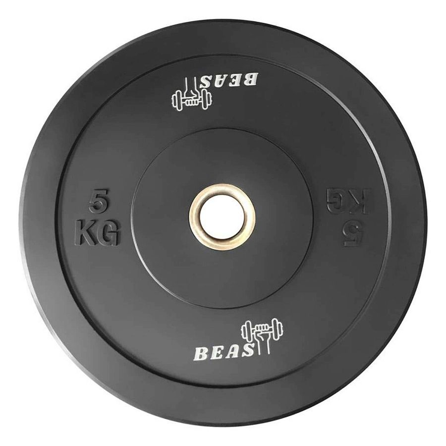 Beast Fitness Black Bumper Plate-5Kg-Single