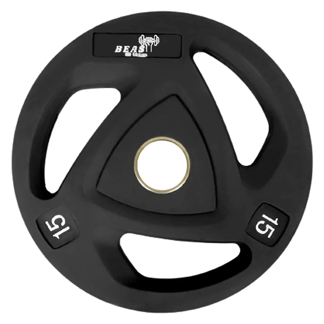 Beast Fitness PU Olympic Weight Plate Black - 15 Kg - Single