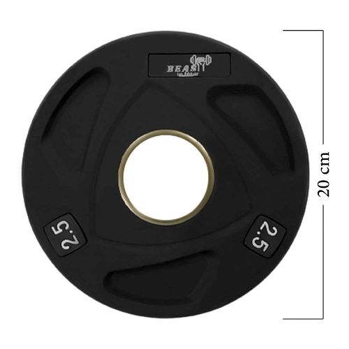 Beast Fitness PU Olympic Weight Plate Black-2.5Kg-Single