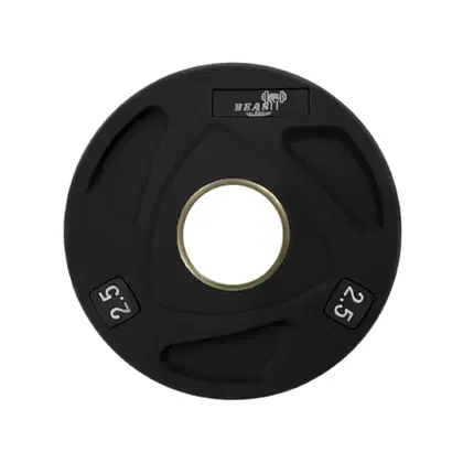Beast Fitness PU Olympic Weight Plate Black - 2.5 Kg - Single