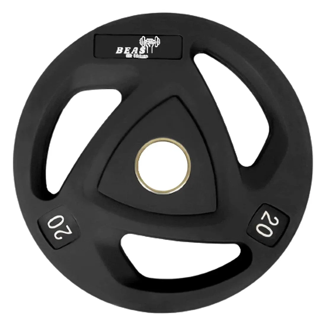 Beast Fitness PU Olympic Weight Plate Black - 20 Kg - Single