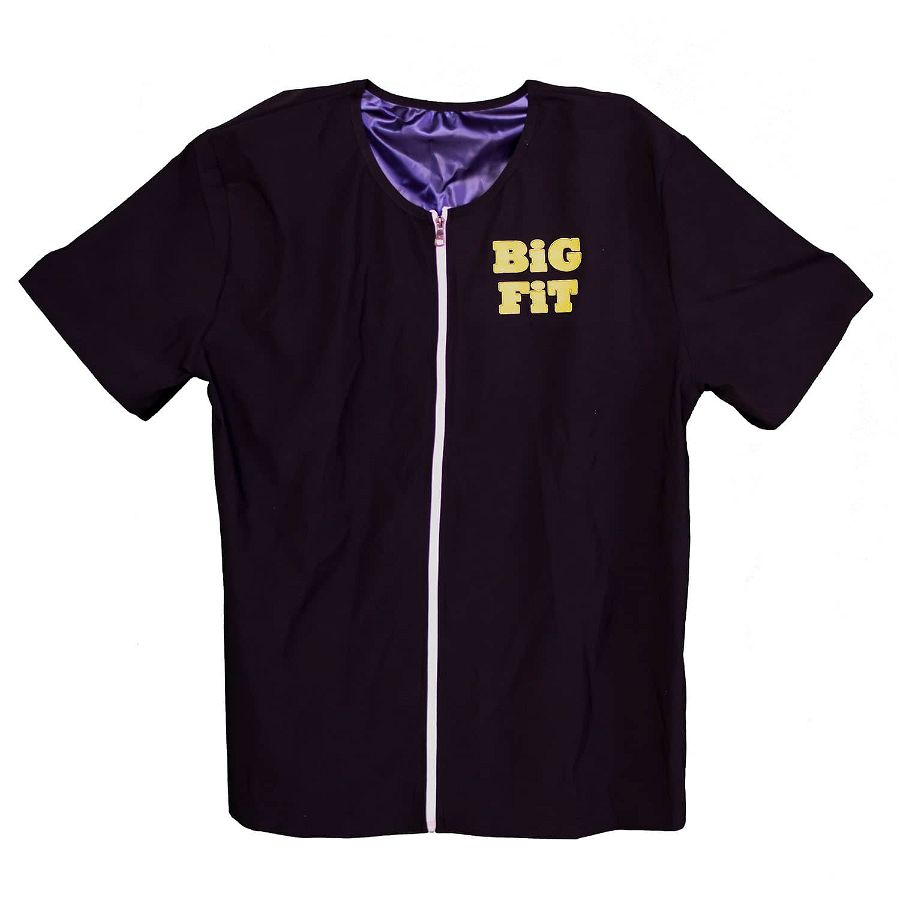Big Fit Sauna Vest T-Shirt With Zipper - PU Coated
