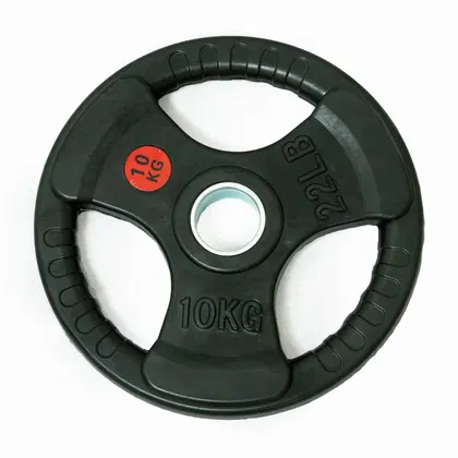 Beast Fitness Tri Grip Rubber Olympic Weight Plate - 10 Kg - Single