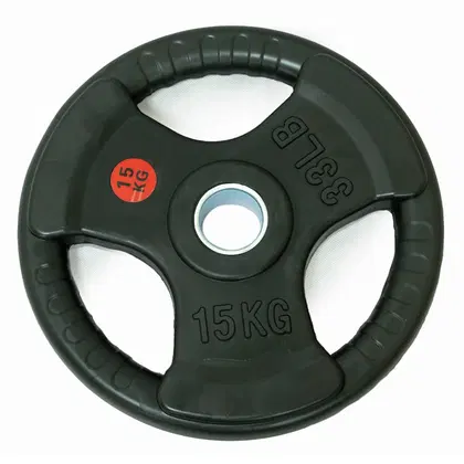 Beast Fitness Tri Grip Rubber Olympic Weight Plate - 15 Kg - Single