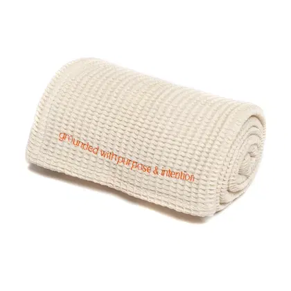 B, halfmoon Waffle Blanket - Natural