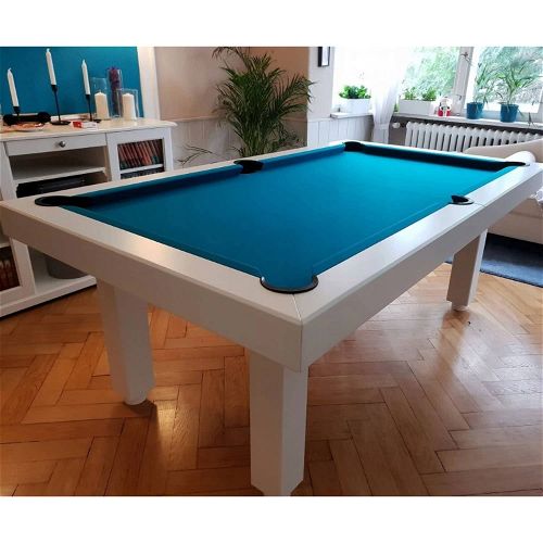 Bilijardai Dino Extra 2 Dining Pool Table With Table Top 7Ft-White