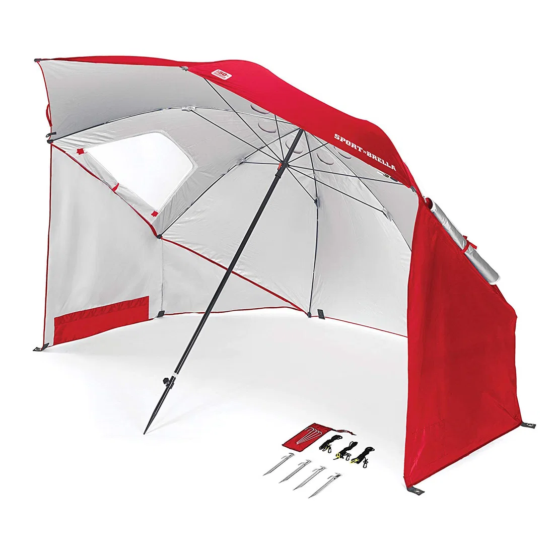 سكلز  مظلة Sport-Brella XL بفتحات تهوية SPF 50+ للشمس والمطر - Deep Red