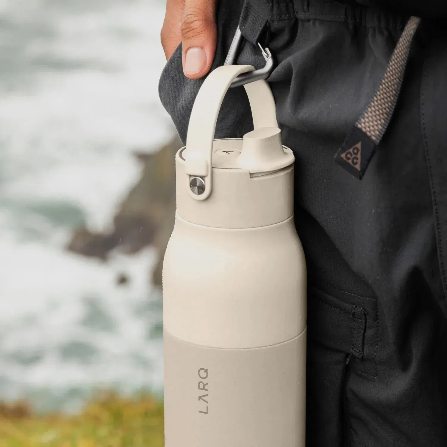 LARQ Bottle PureVis 2 with Essential Bottle Filter - Mojave Dune - 1L / 34oz