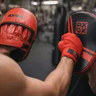 Axox Leather Focus Mitts - Black/Red - L/XL