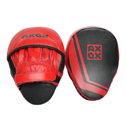 Axox Leather Focus Mitts - Black/Red - L/XL