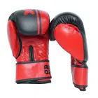 Axox Leather Boxing Gloves for Training - Black/Red - 10 Oz