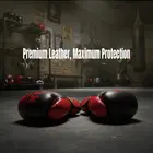 Axox Leather Boxing Gloves for Training - Black/Red - 10 Oz