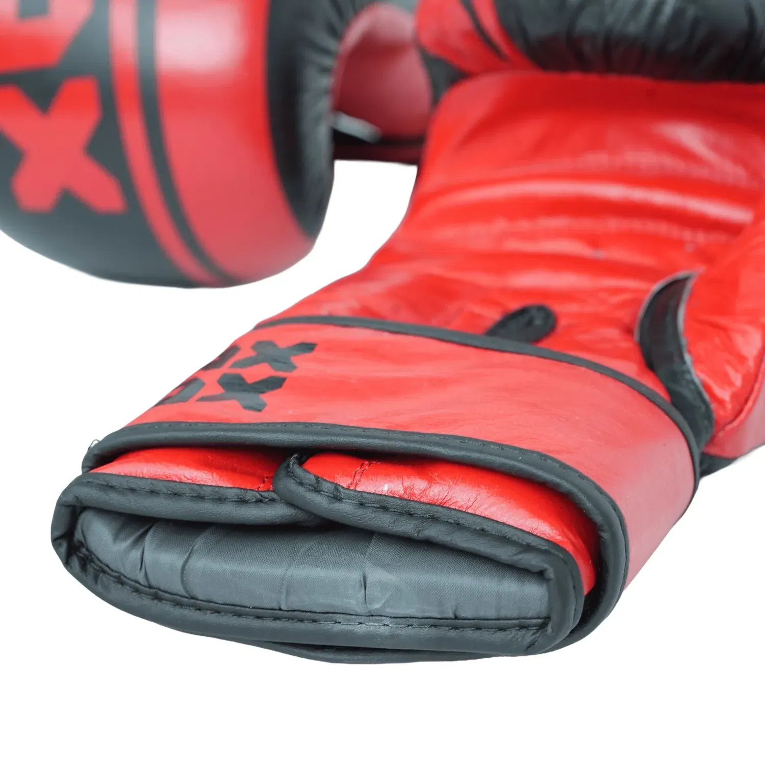 Axox Leather Boxing Gloves for Training - Black/Red - 12 Oz