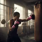 Axox PVC Boxing Gloves - Pink/Black - 6 Oz