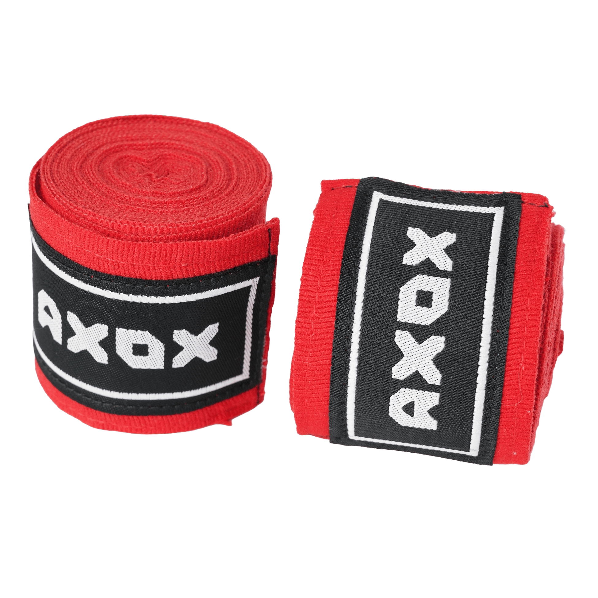 Axox Cotton/Nylon Hand Wraps - Pair | 4 Meter | Red - Red