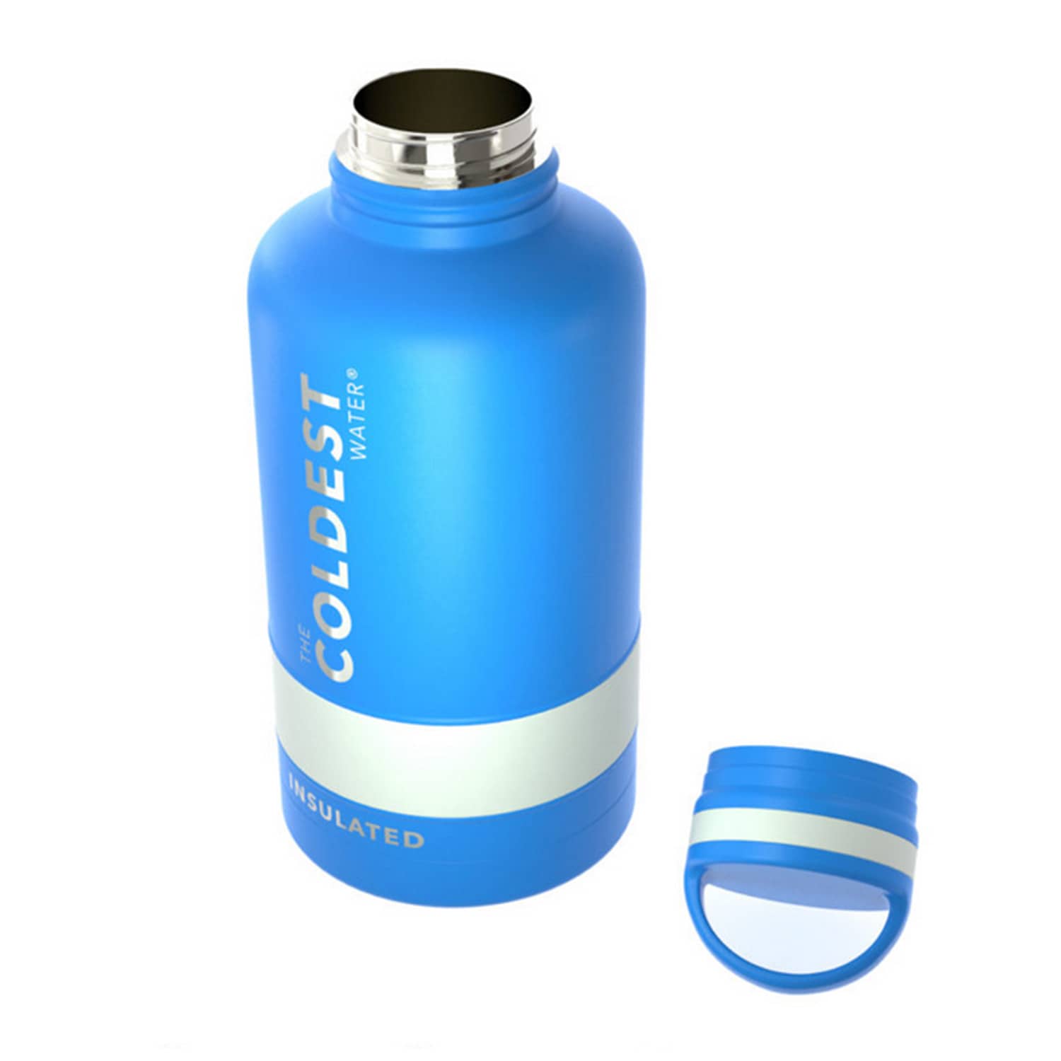 Coldest Sports Water Bottle - Leak Proof, Double Walled Stainless Steel  Thermos, Cold & Hot Bottle ( Sailor Blue, 64 Oz) 