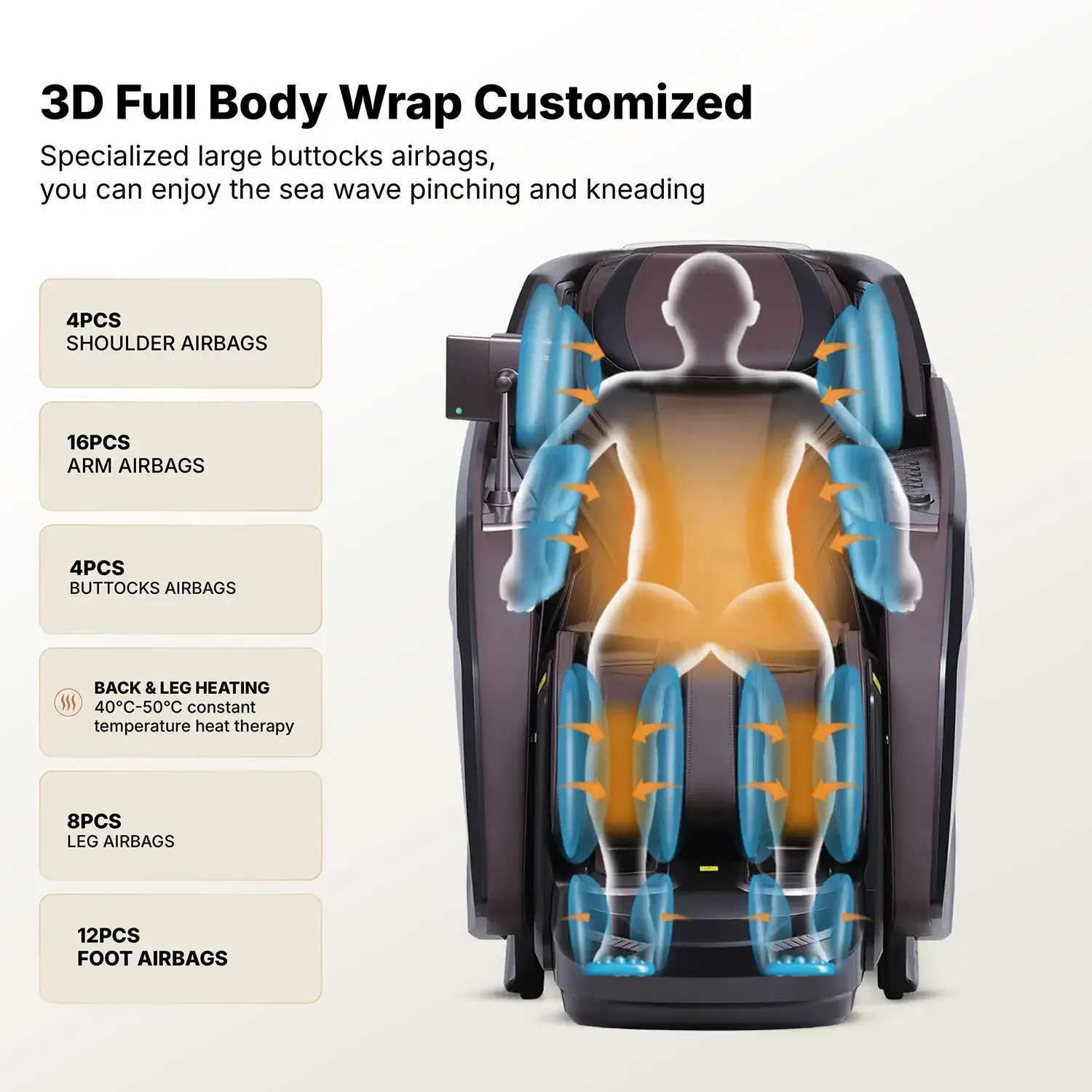 Nourest Core-D Dual Roller Full Body Massage Chair - Brown