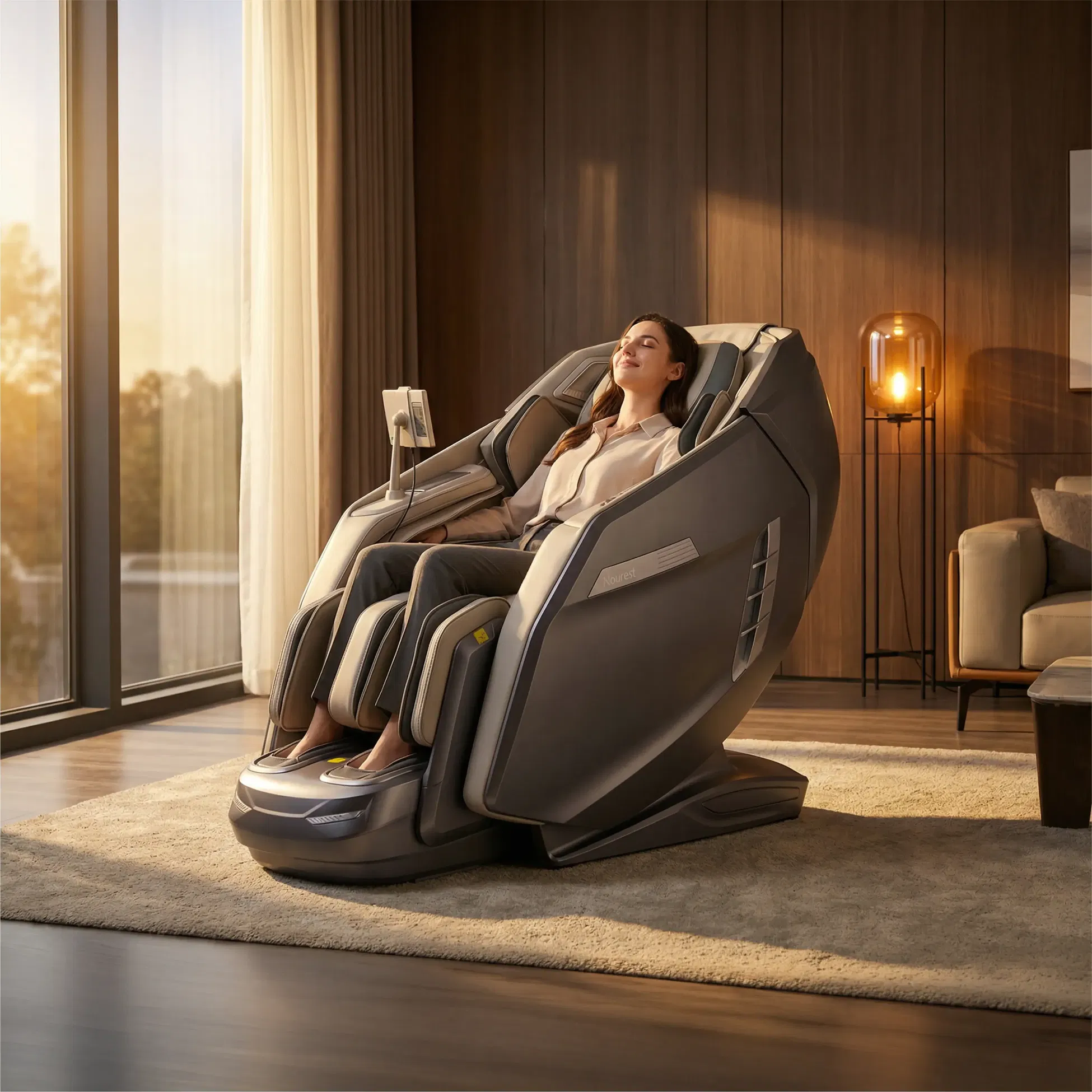 Nourest Core-D Dual Roller Full Body Massage Chair - Beige - 5 Years