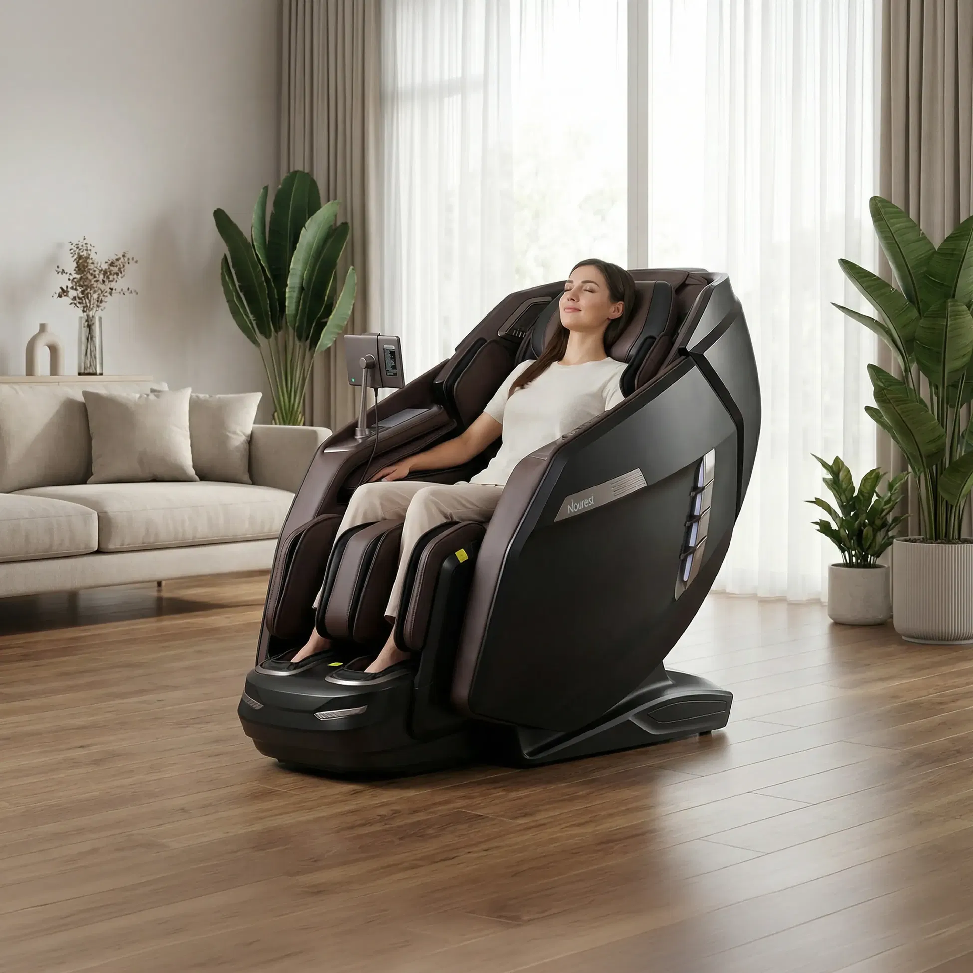 Nourest Core-D Dual Roller Full Body Massage Chair - Brown