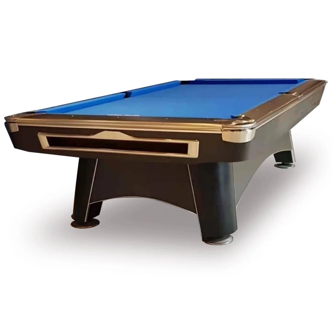 Victory  Crown Dynasty 9ft Marble Top Pool Table With Ball Return System - Black