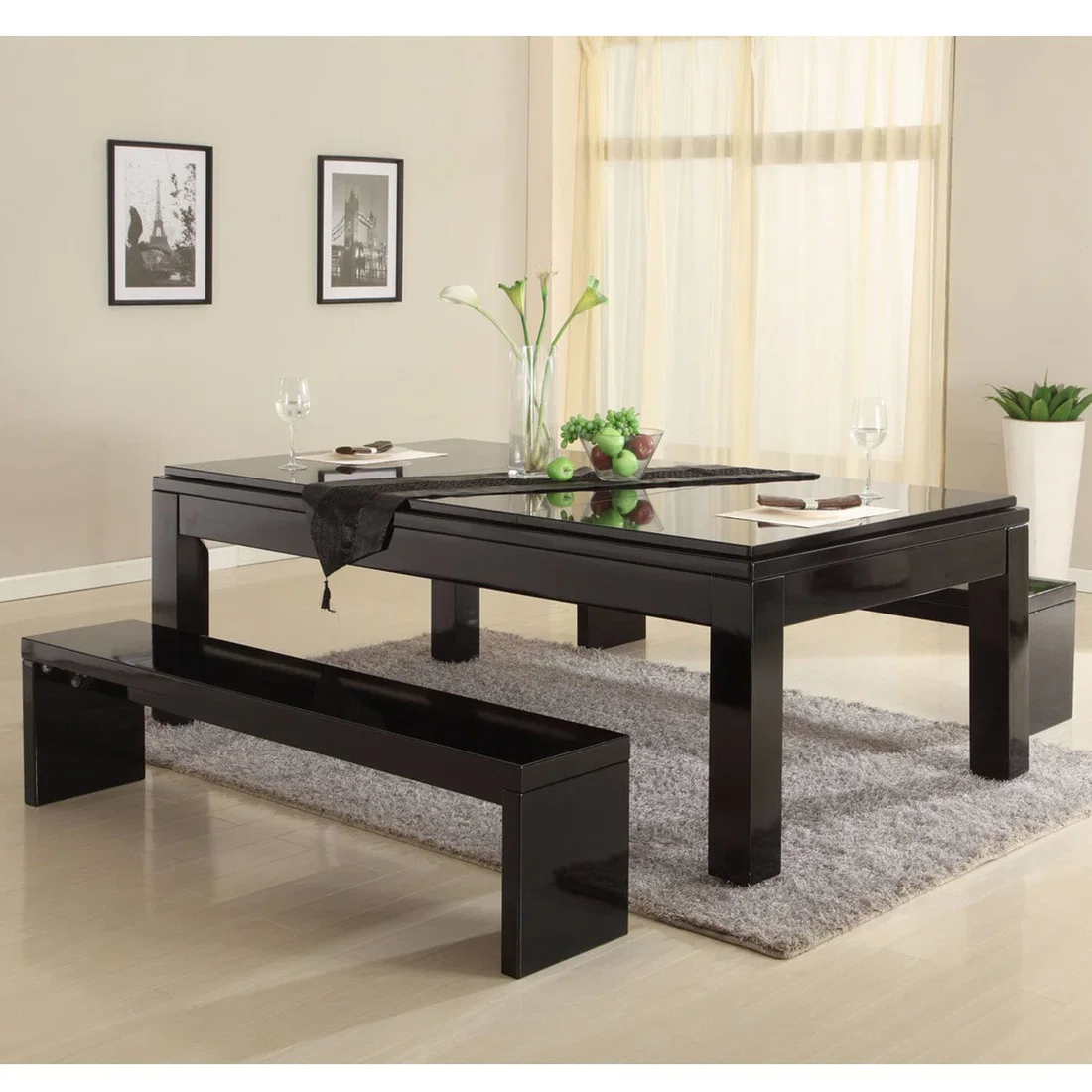 Rais Solid Wood 8ft Slate Bed Luxury Dining Pool Table - D3