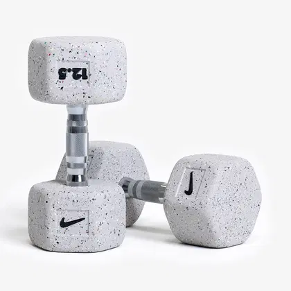 Nike Strength Heavy - Duty Grind Hex Dumbbell - Wolf Grey - Single - 12.5 Kg