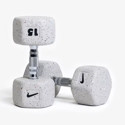 Nike Strength Heavy - Duty Grind Hex Dumbbell - Wolf Grey - Single - 15 Kg