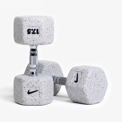 Nike Strength Heavy - Duty Grind Hex Dumbbell - Wolf Grey - Single - 17.5 Kg