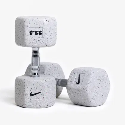 Nike Strength Heavy - Duty Grind Hex Dumbbell - Wolf Grey - Single - 30 Kg