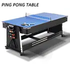 Vox Fitness 4 in 1  7ft Blue Pool Table Billiard + Air Hockey + Tennis Table