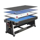 Vox Fitness 4 in 1  7ft Blue Pool Table Billiard + Air Hockey + Tennis Table