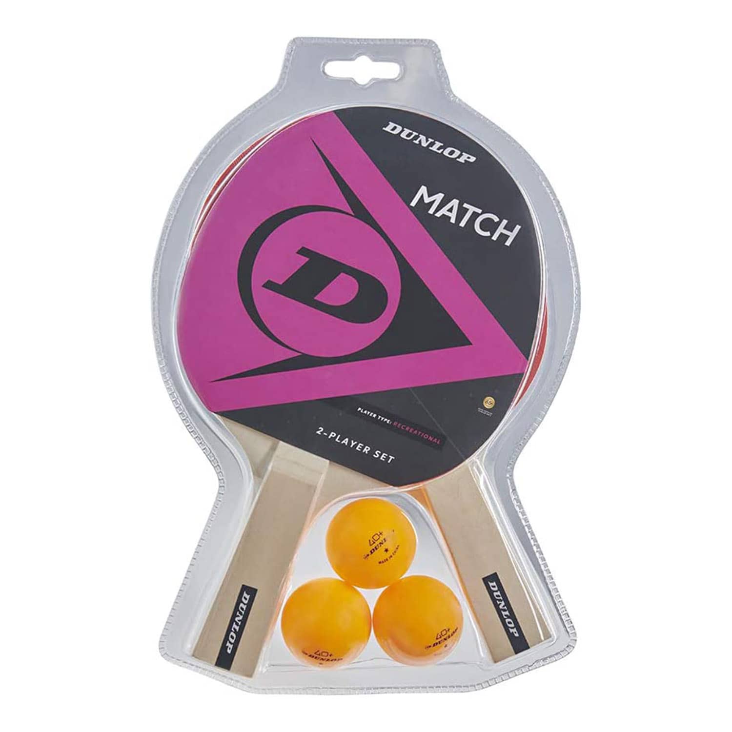 Dunlop Match 2 Table Tennis Racket Player Set