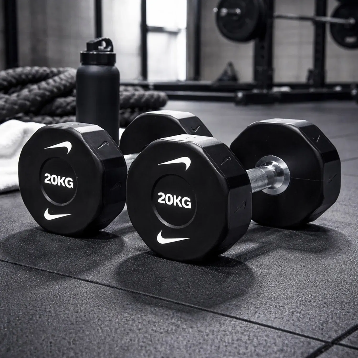 Nike Strength Premium Urethane Pro Dumbbell Set 2-20 kg With 3-Tier Rack |Bundle