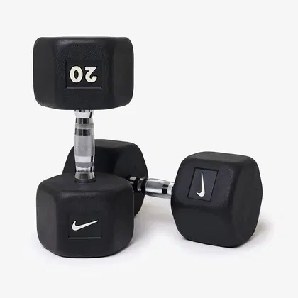 Nike Strength Premium Rubber - Coated Hex Dumbbell - Single - 20 Kg