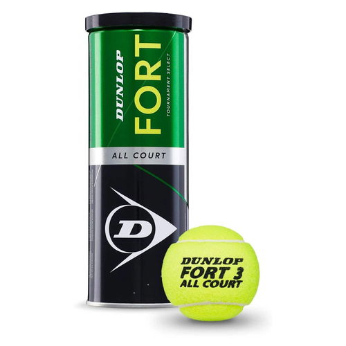 Dunlop Fort 3 All Court Tennis Balls- 3 Piece - Yellow