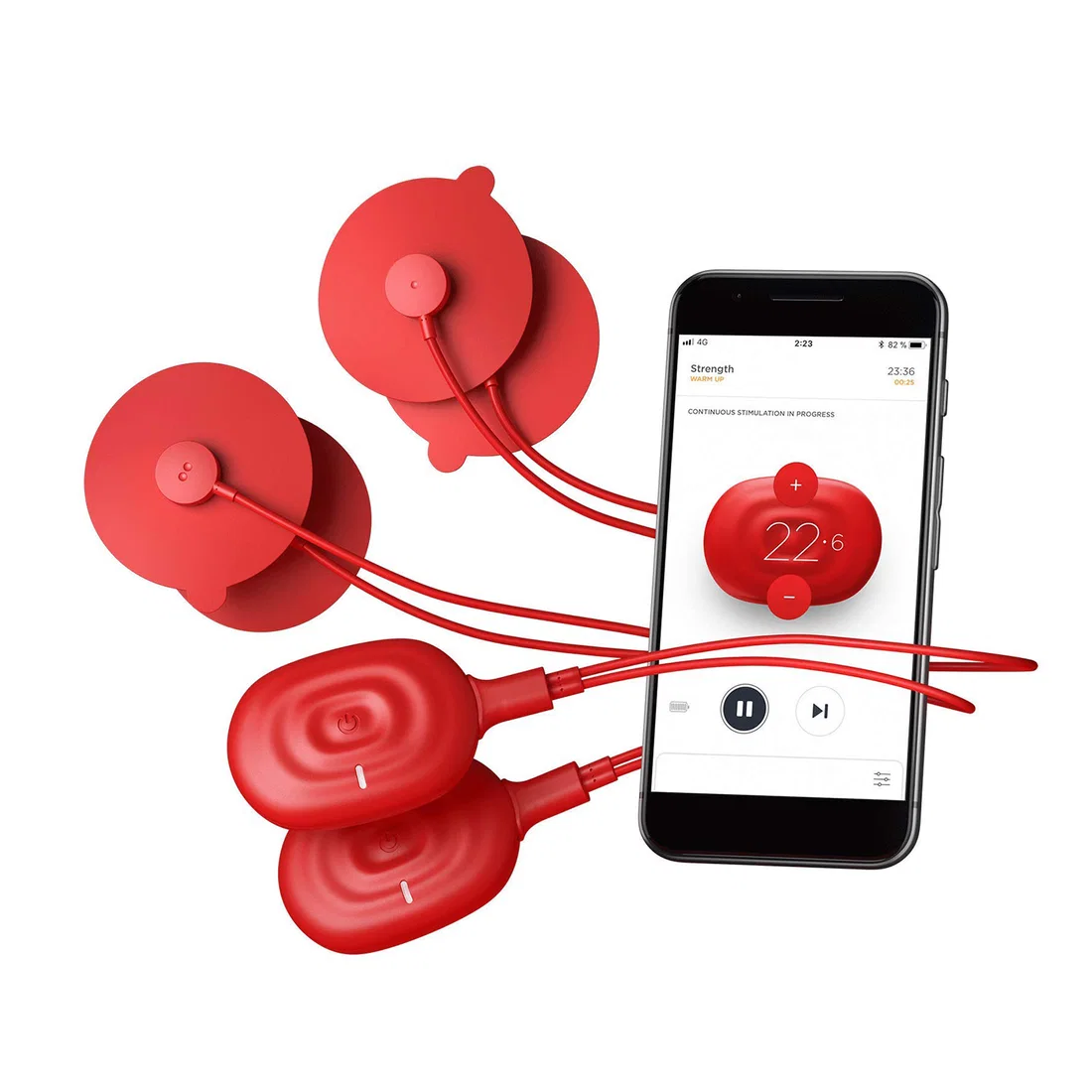 PowerDot 2.0 Duo Smart Electric Muscle Stimulator - Red