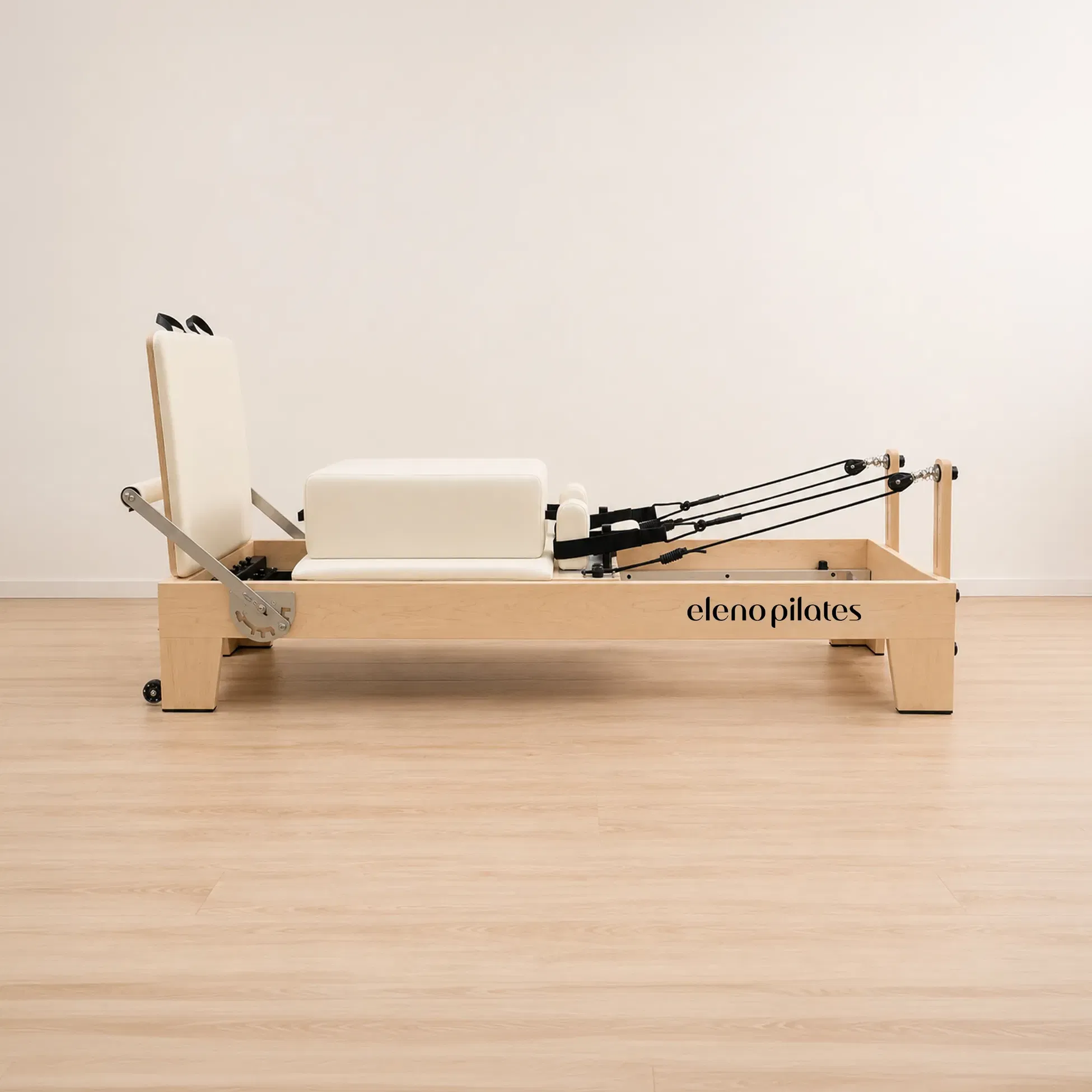 Eleno Pilates M4 Pro Maple Wood Reformer Bundle - Beige