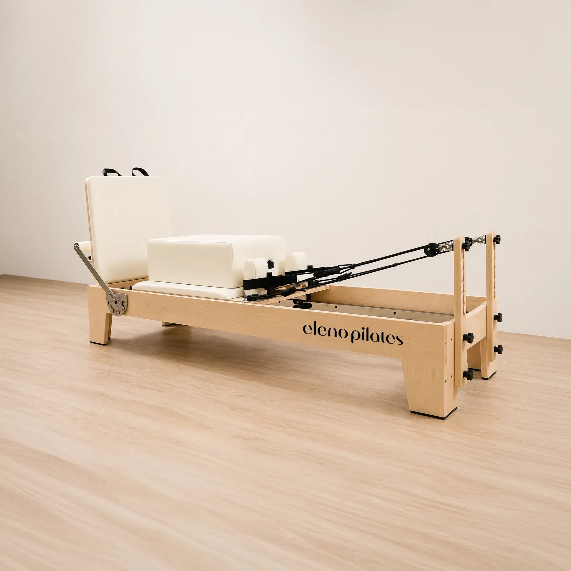 Eleno Pilates M4 Pro Maple Wood Reformer Bundle - Beige