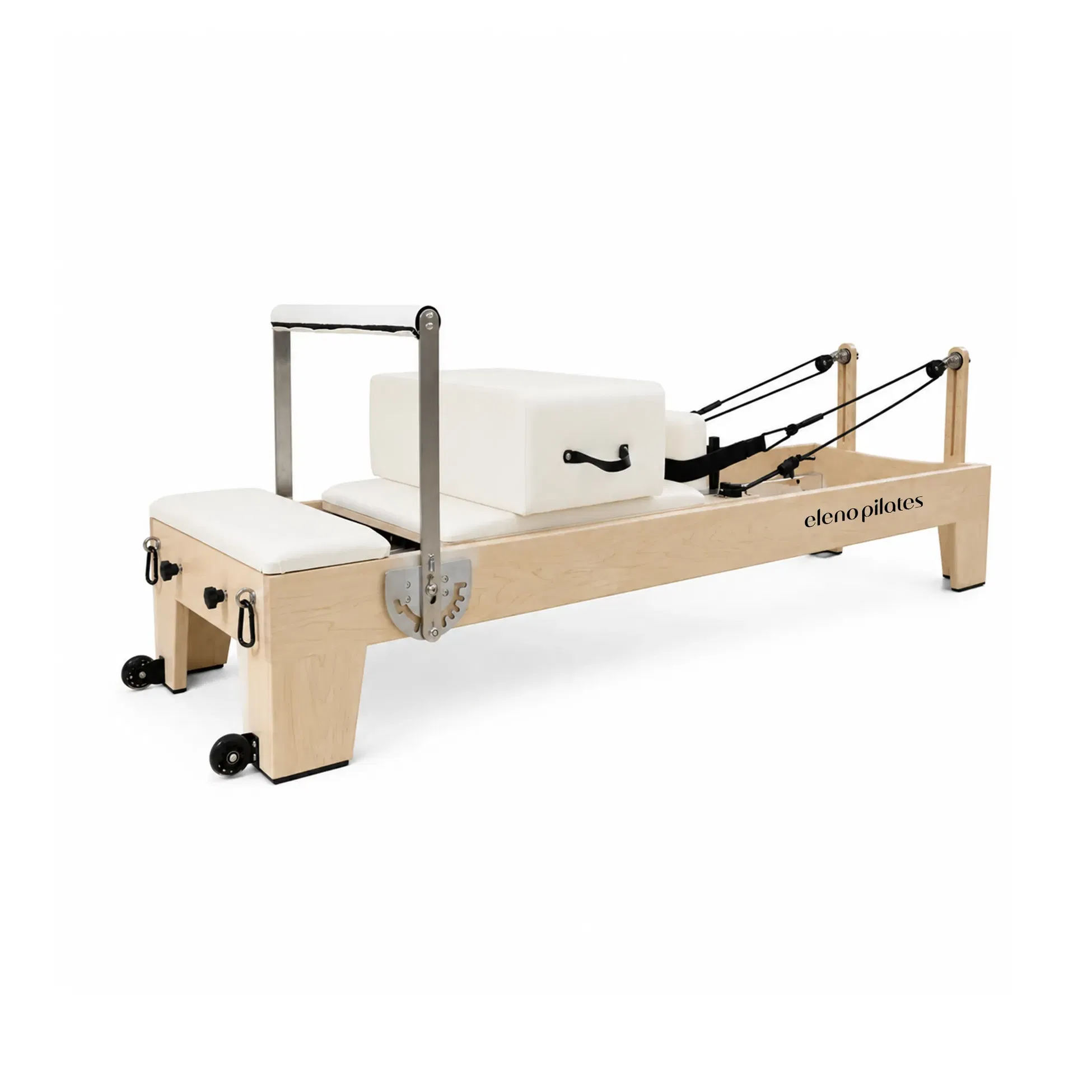 Eleno Pilates M4 Pro Maple Wood Reformer Bundle - Beige