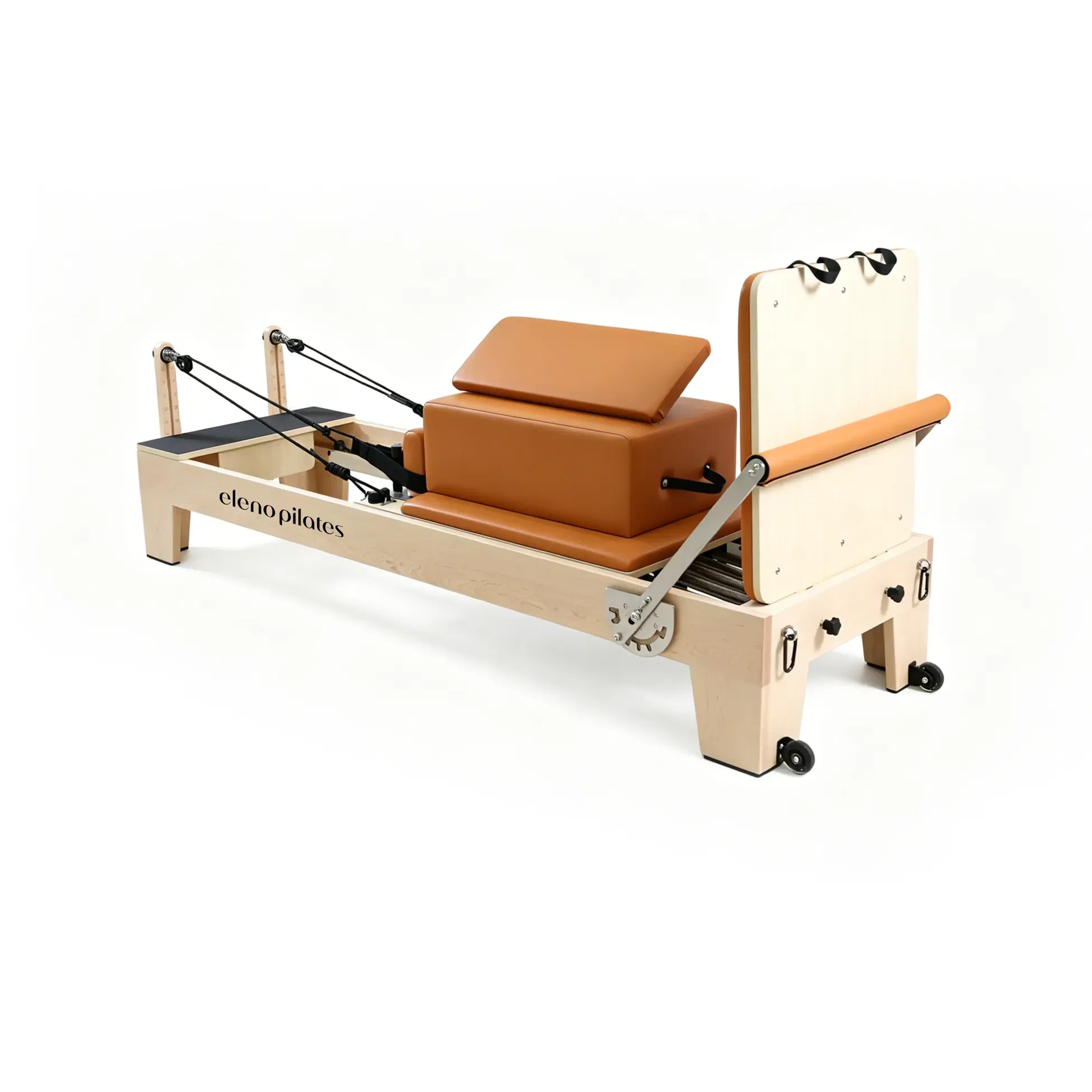 Eleno Pilates M4 Pro Maple Wood Reformer Bundle - Brick Red