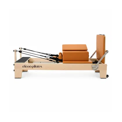 Eleno Pilates M4 Pro Maple Wood Reformer Bundle - Brick Red